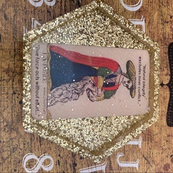Accents Tarot Card La Force Gold Glitter Coaster Dish Poshmark